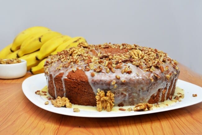 Receita de bolo de banana com nozes