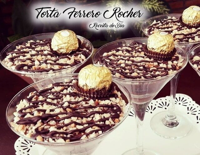 Torta ferrero rocher na taça