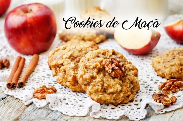 Cookies de Maçã: perfeita combinação de maçã, passas e aveia