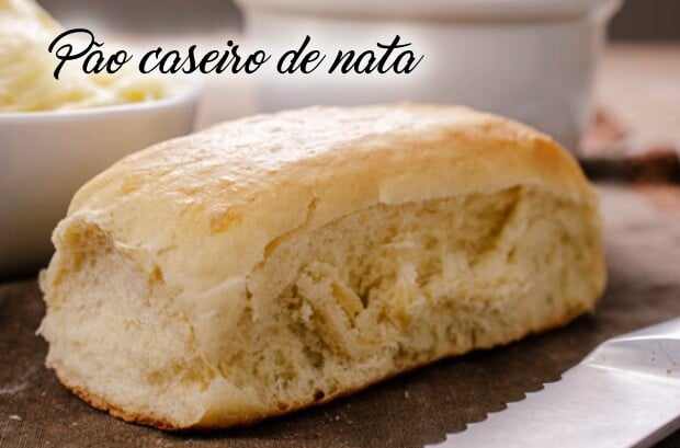 Pão caseiro de Nata fofinho, saboroso e perfeito para o seu lanche