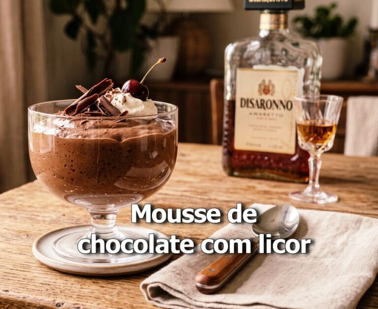 receita de Mousse de chocolate com licor